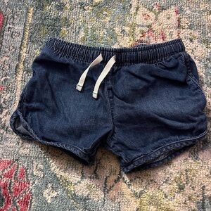 Denim Kids Shorts with White Drawstring